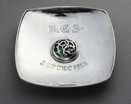 Omar Ramsden & Alwyn Carr Arts & Crafts Silver and Enamel Dish